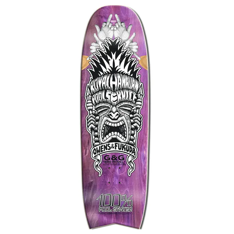 Royal Hawaiian Pool Service 9.5" X 32.25" Bro Model Purple Stain Skateboard Deck 1