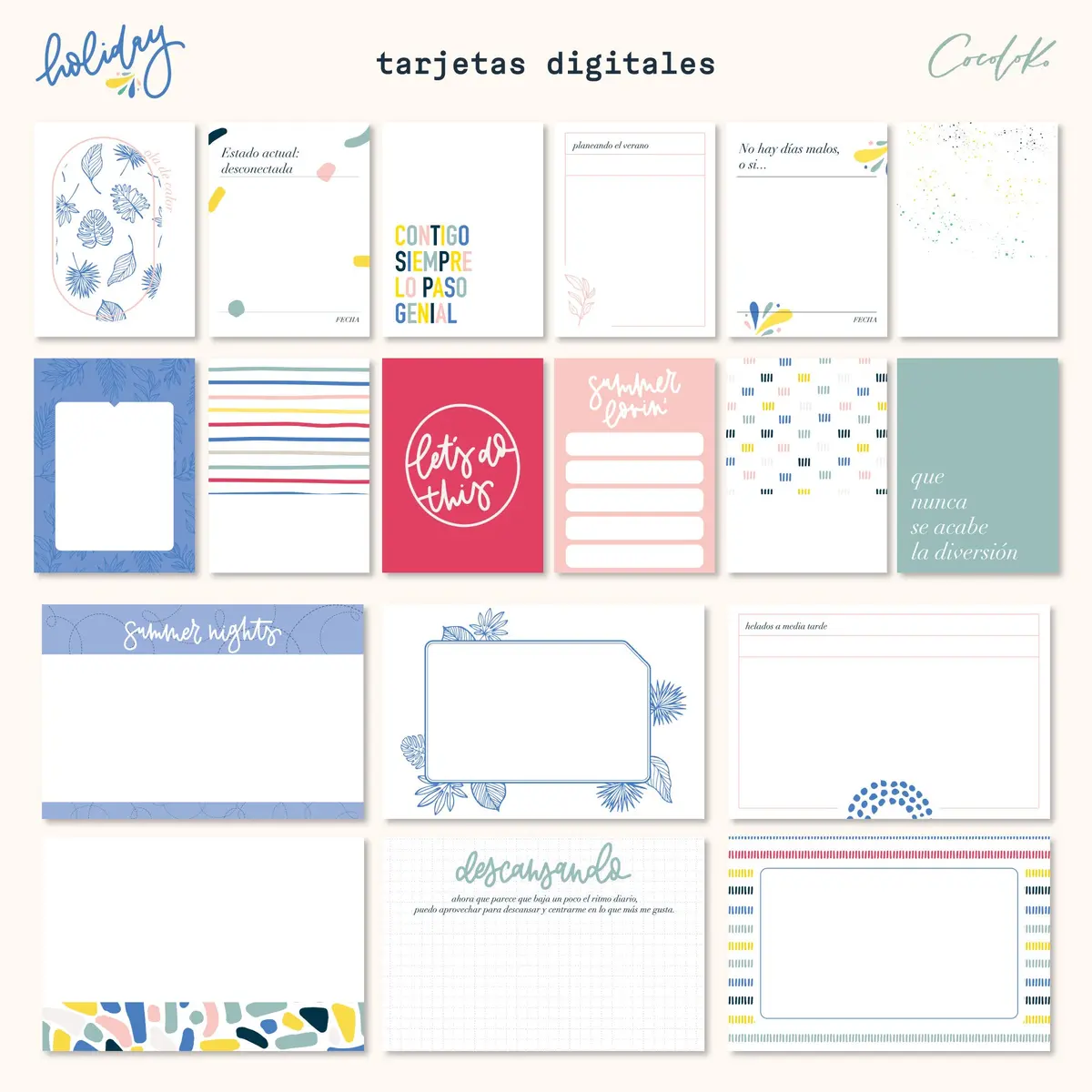 Pack De Tarjetas Digitales Holiday 1