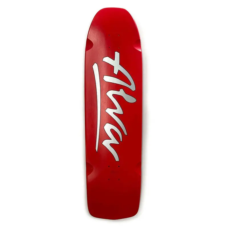Alva 10" X  36.25" Short Stuff Red Dipped Shaped Wheel Wells Skateboard Deck 1