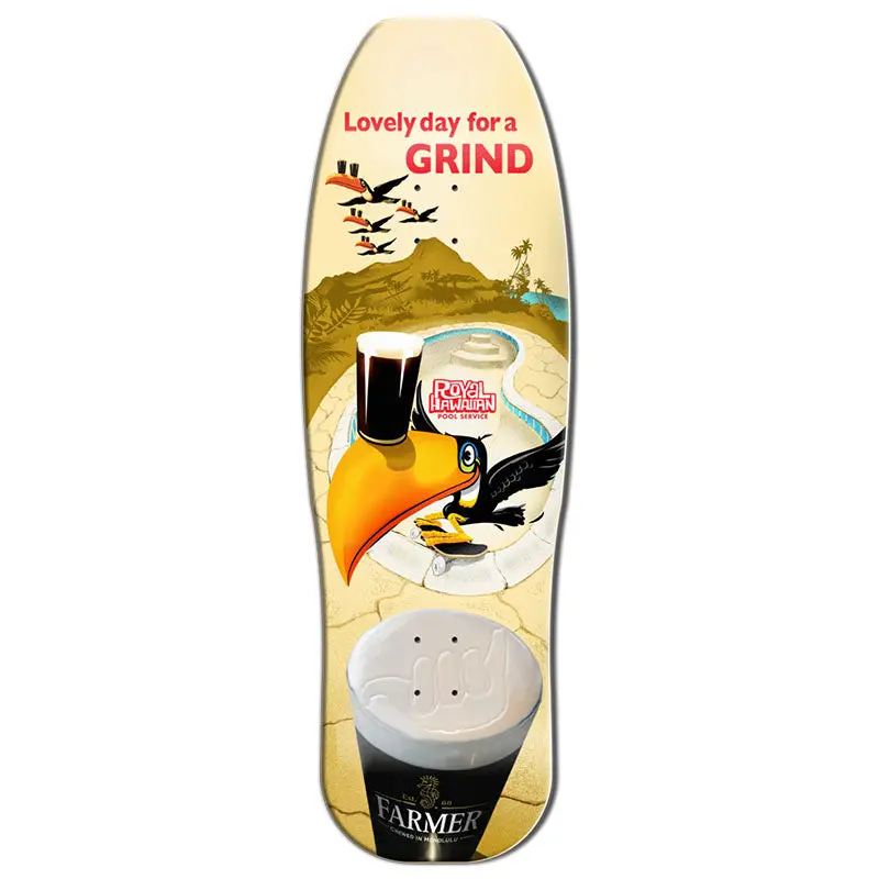 (Pre-Order) Royal Hawaiian Pool Service 10.625" X 33.75" Farmer Pro Model Skateboard Deck 1