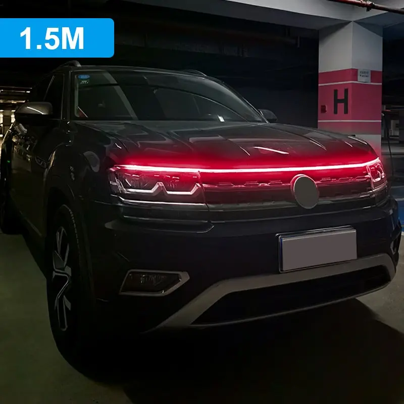 Led Car Hood Flexible Daytime Running Light Strip Universal Decor Lamp Start-Scan 5