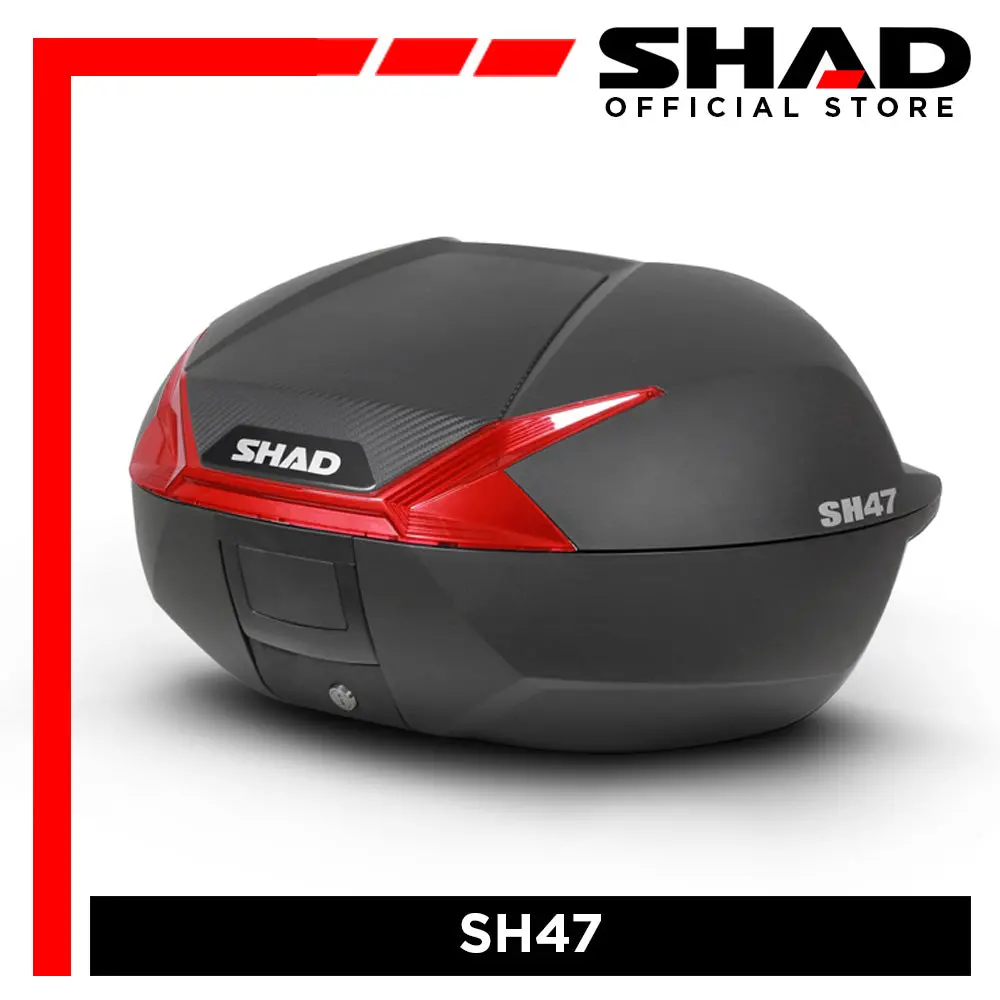 Shad Motorcycle Box Sh47 Black/Red 1