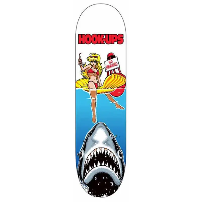 Hook-Ups Skateboards 8.25" X 32.25" No Swimming Skateboard Deck 1