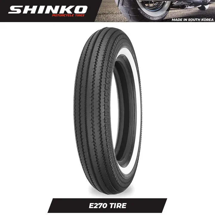 Shinko Motorcycle Tire Super Classic E270 3.00-21Ww White Wall F Tt 2