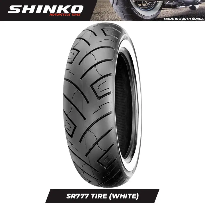 Shinko Motorcycle Tires Sr777 White Wall 180/70B15ww Rear Tl 2
