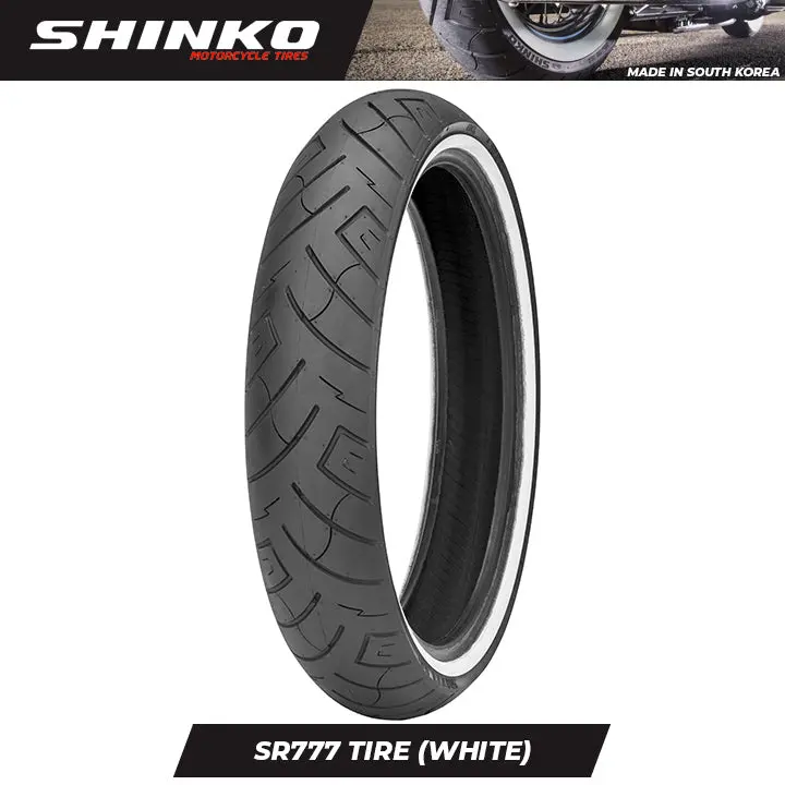 Shinko Motorcycle Tires Sr777 White Wall 180/55B18ww Rear Tl 1