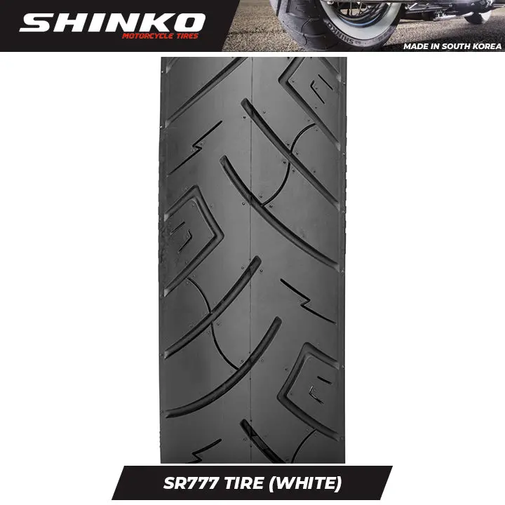 Shinko Motorcycle Tires Sr777 White Wall 180/65-16Ww Rear Tl 1