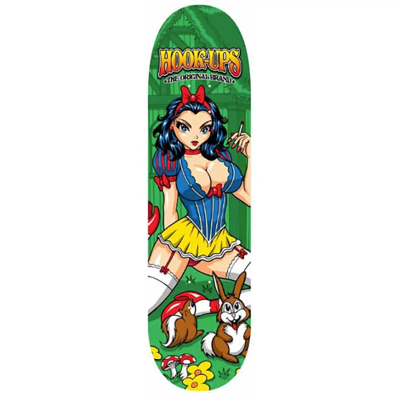 Hook-Ups 8.5" X 32.25" Snow White Skateboard Deck 1