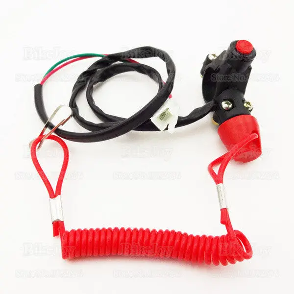 Safety Tether Engine Stop Kill Switch Push Button For Mini Dirt Atv Quad Pocket Bike Motorcycle 1