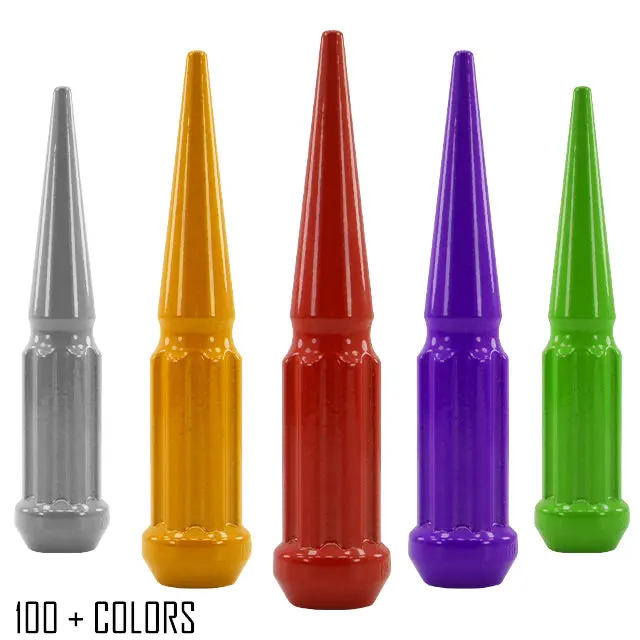 1 Pc 14X1.5 7-Spline Spike Lug Nuts 4.5" Tall - Powder Coated 1