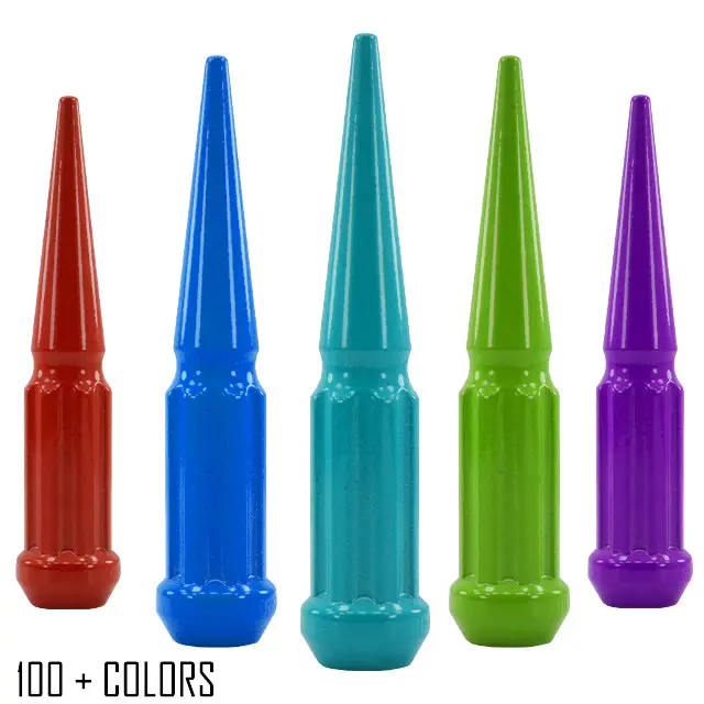 1 Pc 12X1.5 7-Spline Spike Lug Nuts 4.5" Tall - Powder Coated 1
