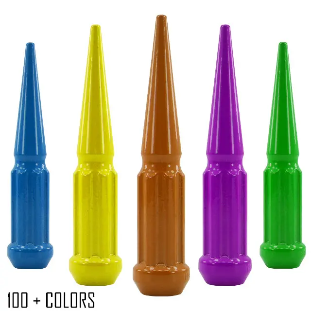 1 Pc 14X2 7-Spline Spike Lug Nuts 4.5" Tall - Powder Coated 1