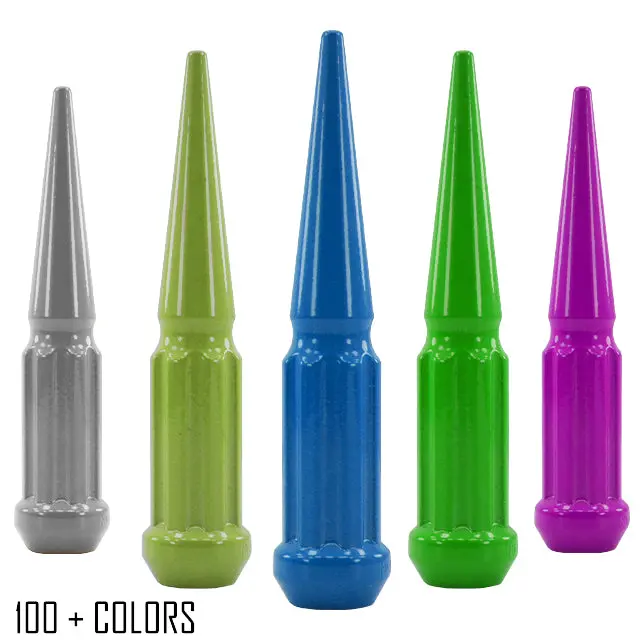 1 Pc 9/16-18 7-Spline Spike Lug Nuts 4.5" Tall - Powder Coated 1