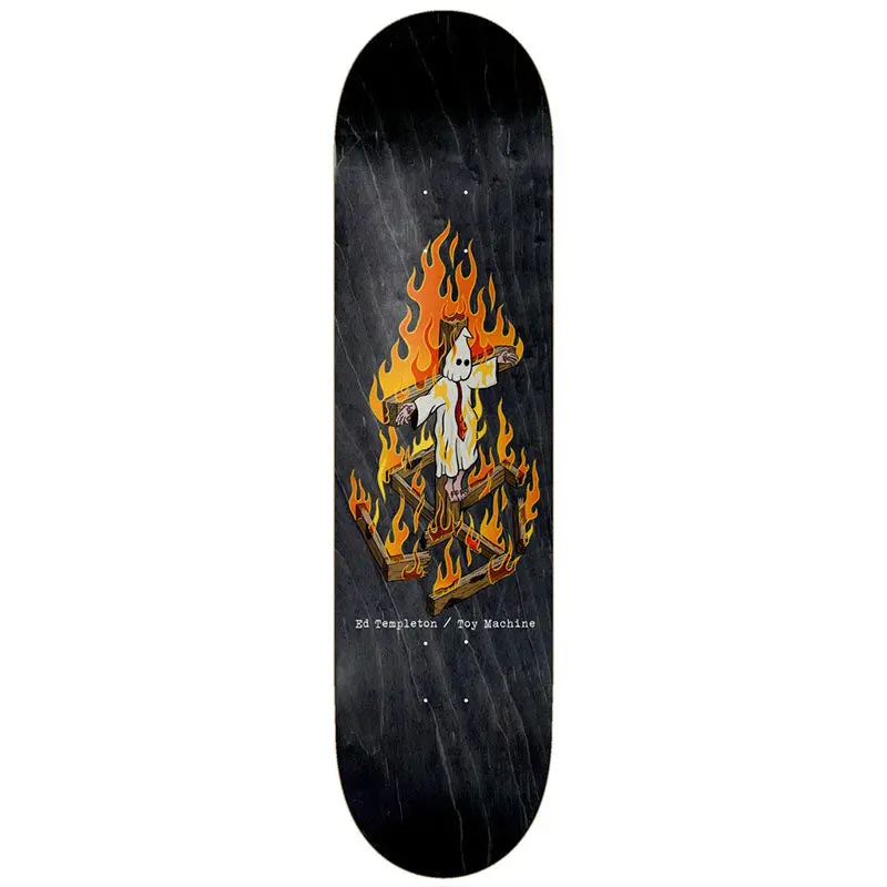 Toy Machine 8.25" Ed Templeton Charred Cross Skateboard Deck 1