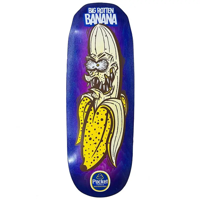 Pocket Pistols (Pps) 10.75" Big Rotten Banana Gigante Purple Stain Blue Fade Glitter Skateboard Deck 1