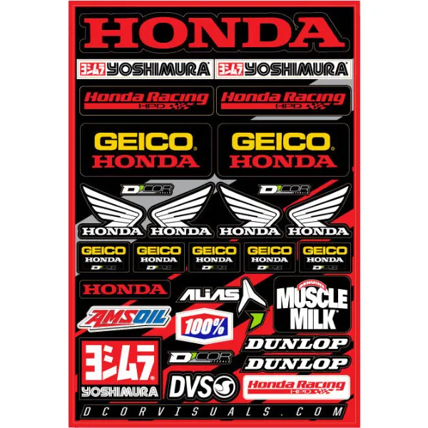 D'cor Visuals - Geico Honda Sticker Sheet 1