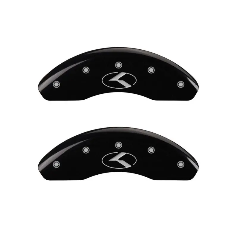 Mgp Engraved 4-Piston Caliper Covers — Front & Rear, Black Finish With Silver Accent, Fits Kia/Hyundai Circle K Platforms 1
