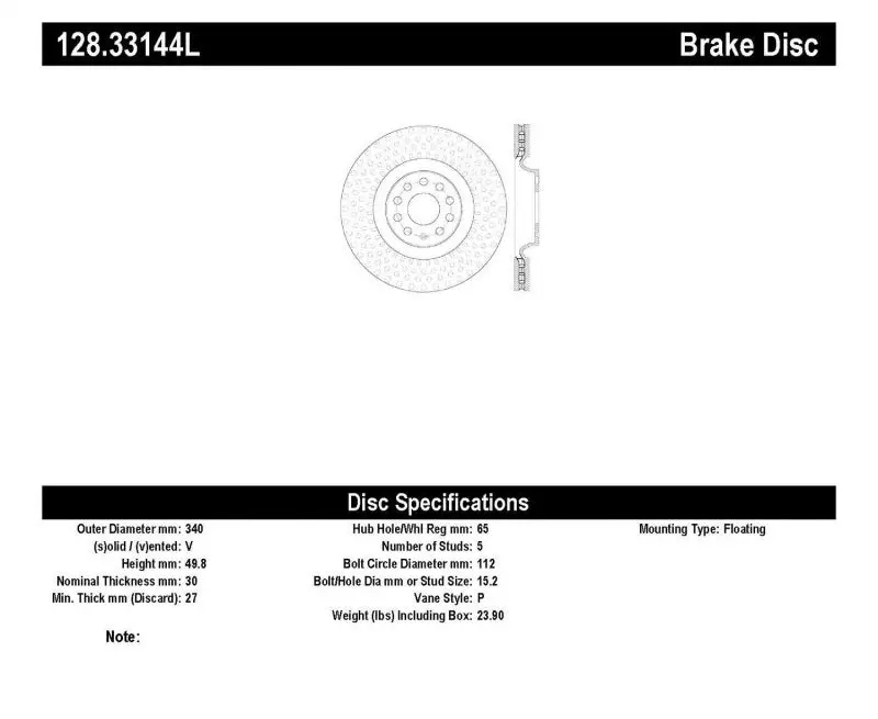 Stoptech Drilled Sport Brake Rotor 1