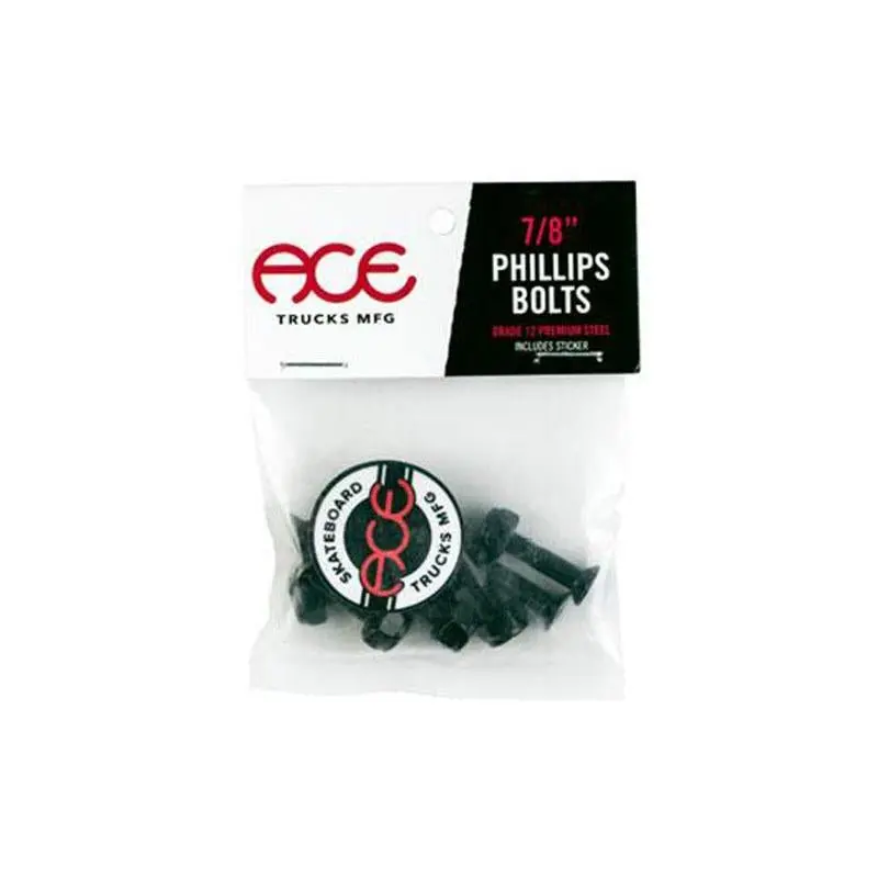 Ace 7/8" Phillips Bolts Black Skateboard Hardware 1
