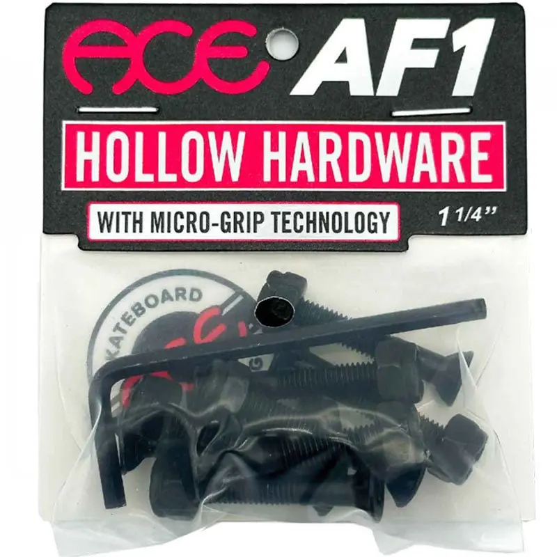 Ace Trucks 1-1/4" Allen Hollow Black Skateboard Hardware 1