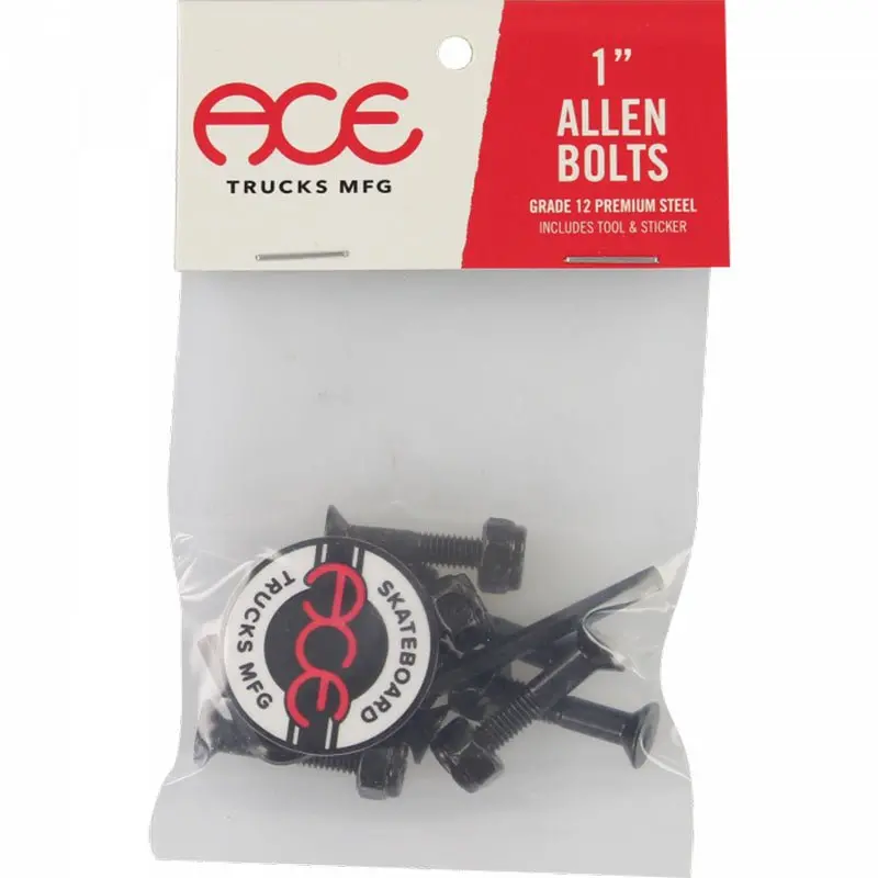 Ace Trucks 1" Allen Bolts Black Skateboard Hardware 1