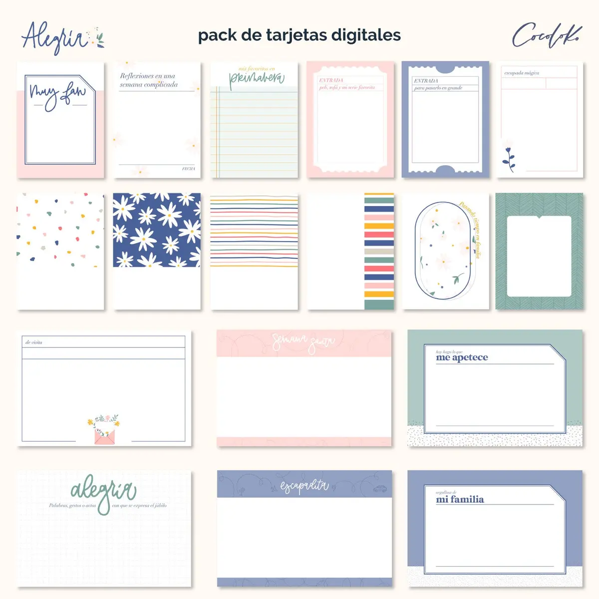 Pack De Tarjetas Digitales Alegría 1