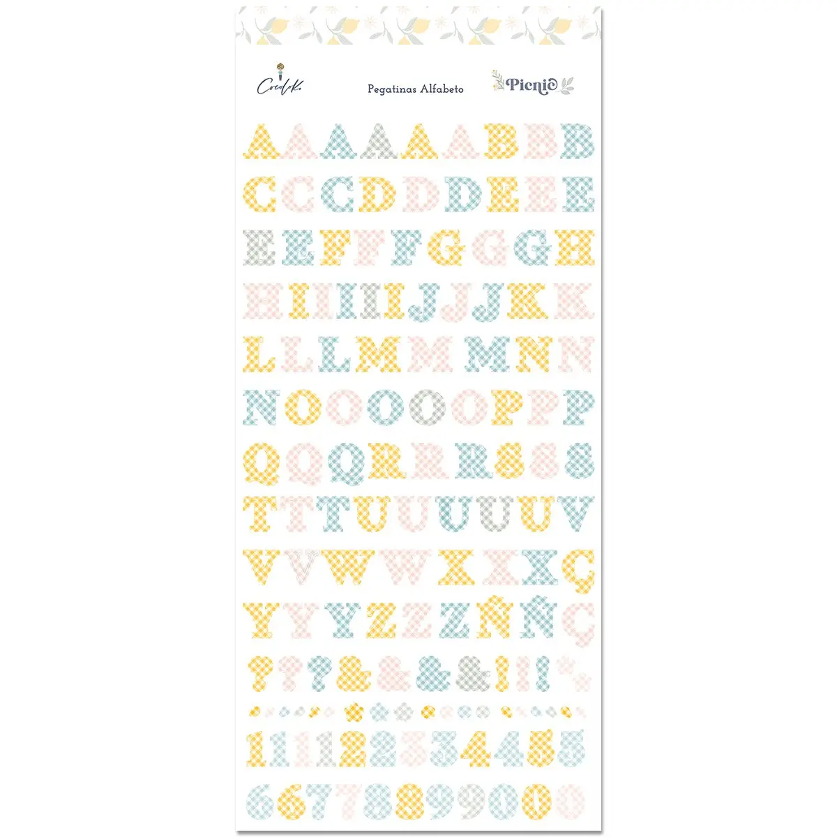 Pegatinas Alfabeto 6" X 12" Picnic 1