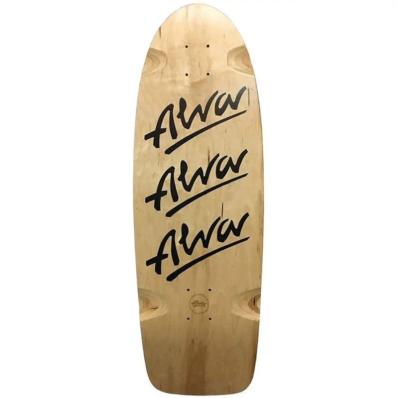 Alva 10" X 30" 1979 Tri- Logo Pig Reissue Black Skateboard Deck 1