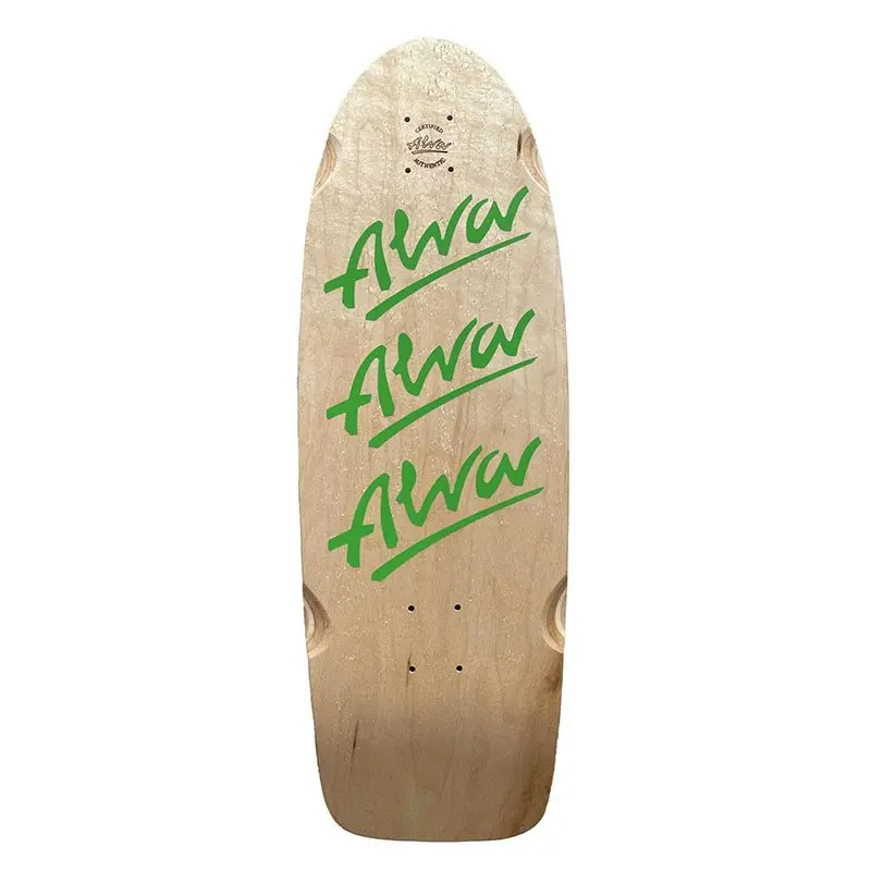 Alva 10" X 30" 1979 Tri- Logo Pig Reissue Green Skateboard Deck 1