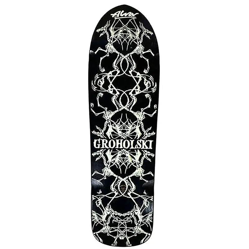Alva 9.25" X 33.25" Black/White Groholski Guest Skateboard Deck (Warped) 1