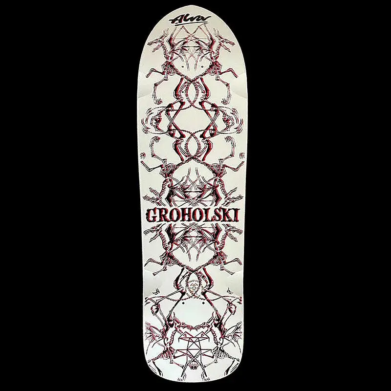 Alva 9.25" X 33.25" White/Black Red Groholski Guest Skateboard Deck 1