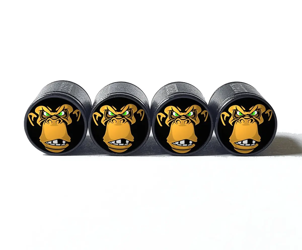 Angry Chimpanzee (Style 1) Tire Valve Caps - Aluminum - Set Of Four 1