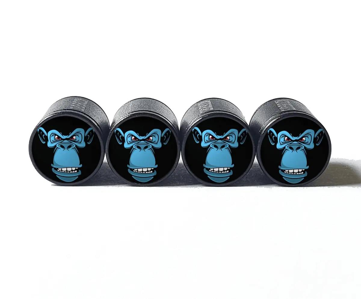Angry Chimpanzee (Style 2) Tire Valve Caps - Aluminum - Set Of Four 1