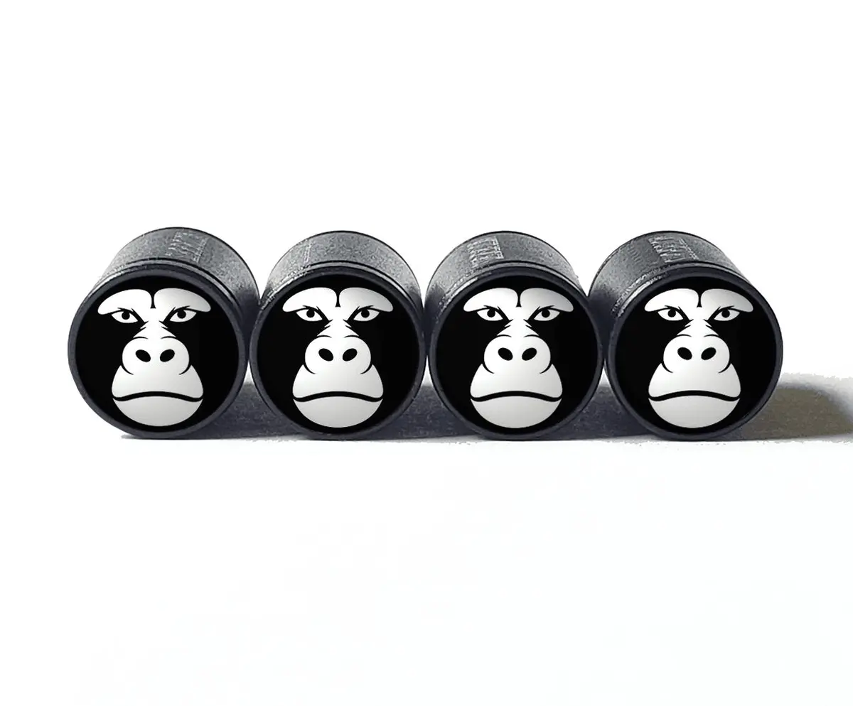 Angry Gorilla Ape (Style 5) Tire Valve Caps - Aluminum - Set Of Four 1
