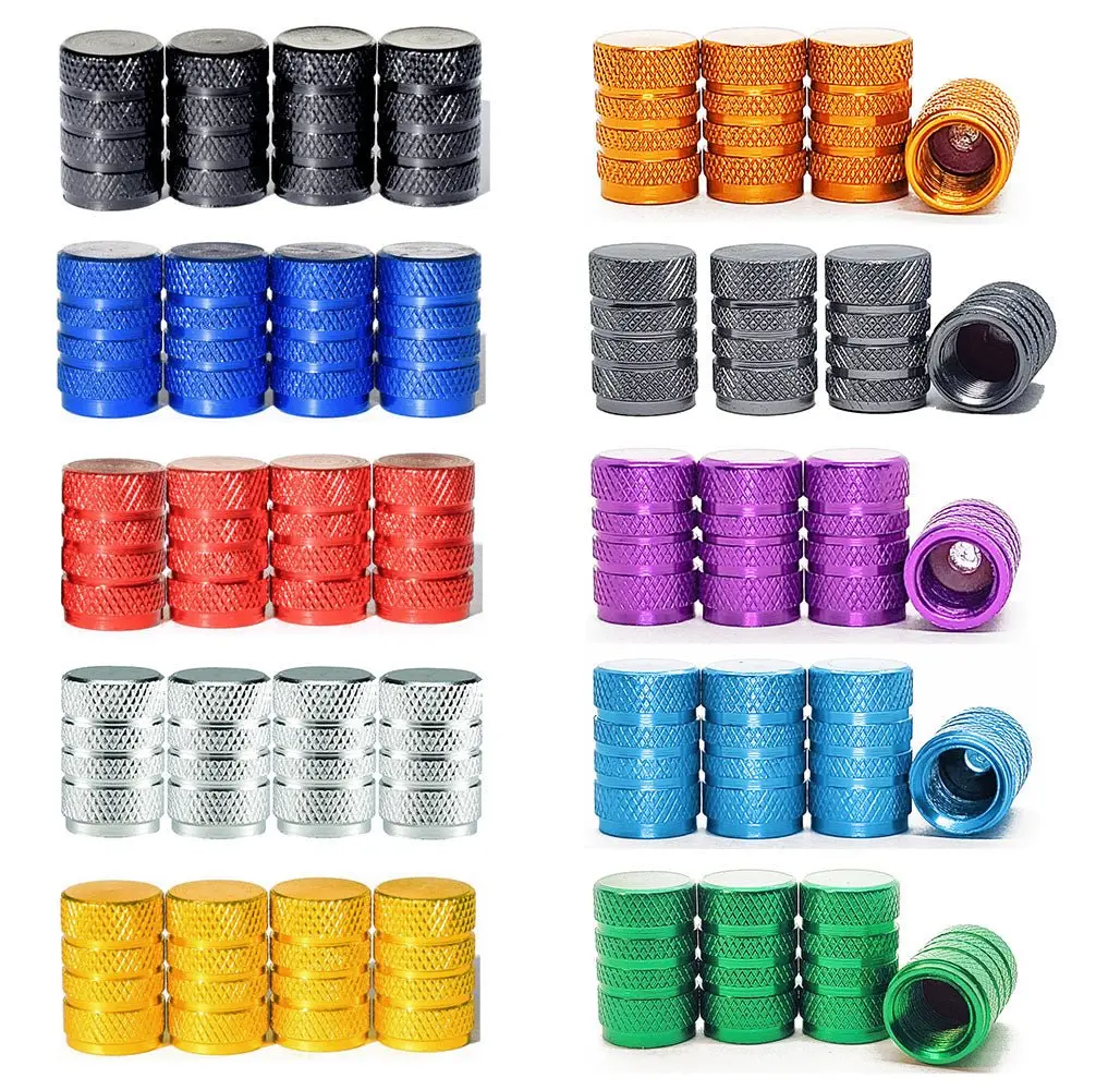 Barrel Aluminum Tire Valve Caps - Set Of Four - Universal, Fits On All Vehicles 1
