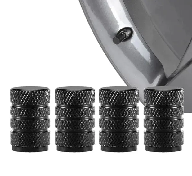 Black Barrel Aluminum Tire Valve Caps - Sets Of 4, 8, 12 Or 20 - Universal, Fits On All Vehicles 1