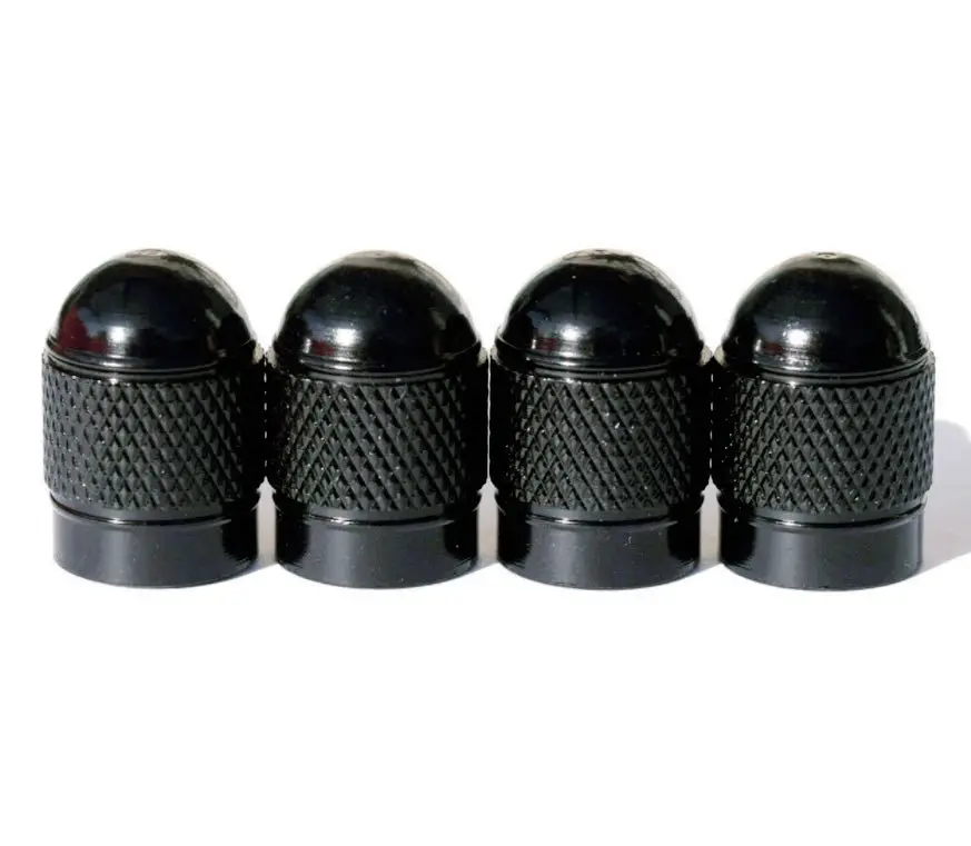 Black Dome Aluminum Tire Valve Caps - Sets Of 4, 8, 12 Or 20 - Universal, Fits All Vehicles 1