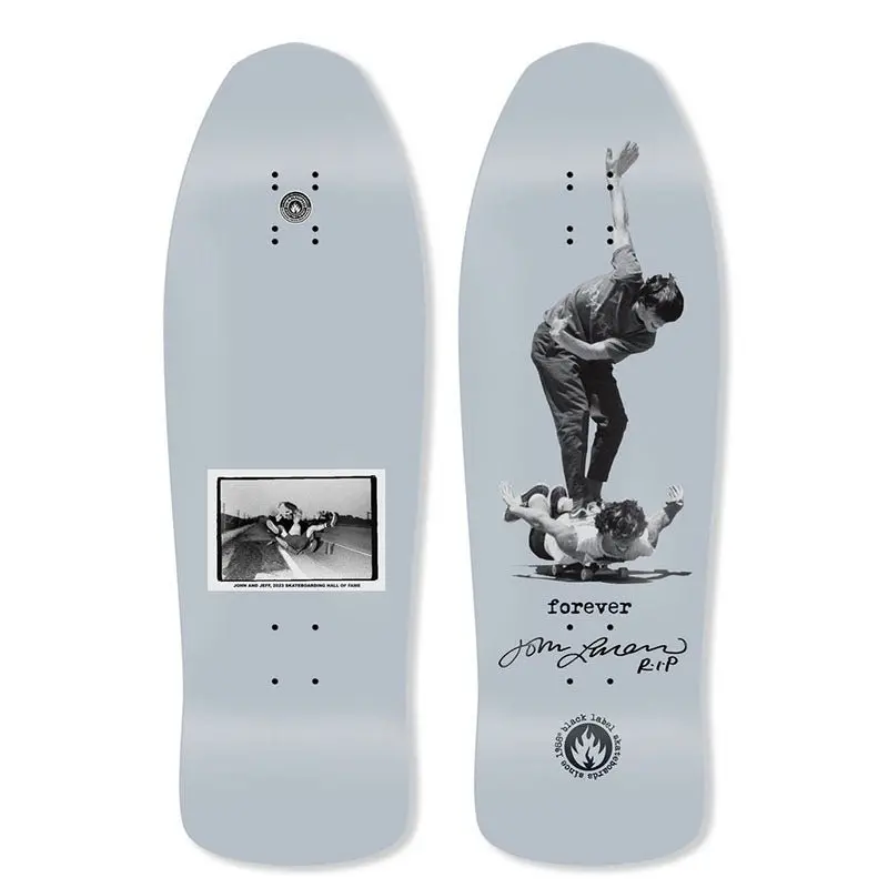 Black Label 10" John And Jeff Forever Grey Dip Shaped Skateboard Deck 1
