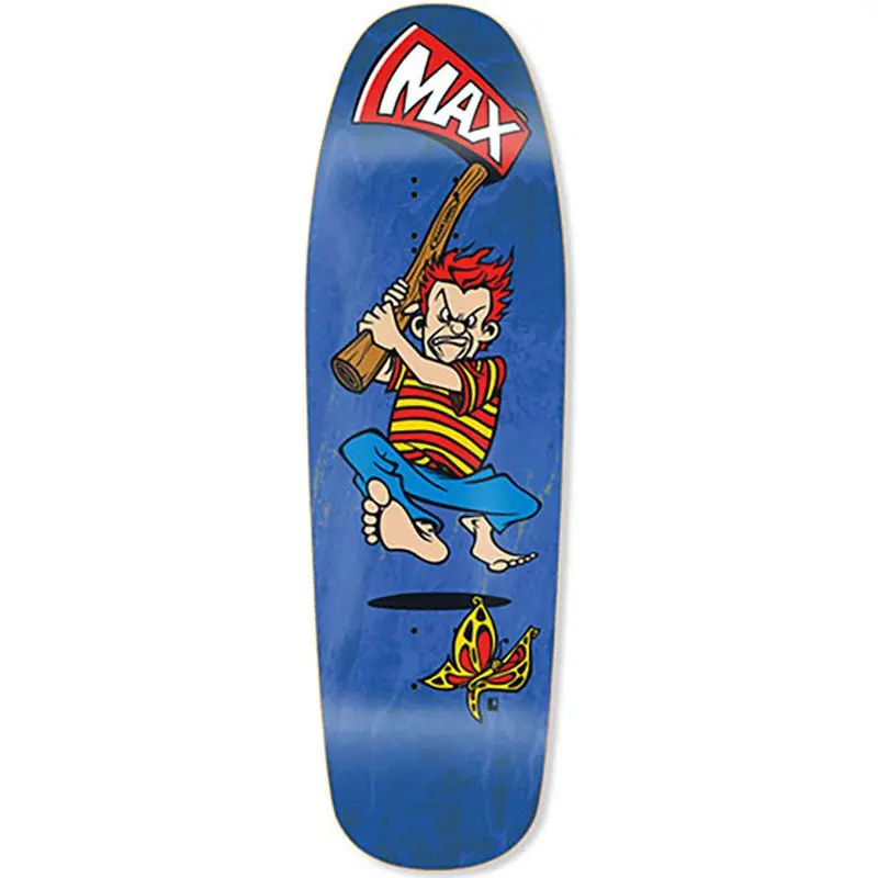 Black Label 9.62" X 32" Blue Stain Evans Axe 91 Reissue Shaped Skateboard Deck 1