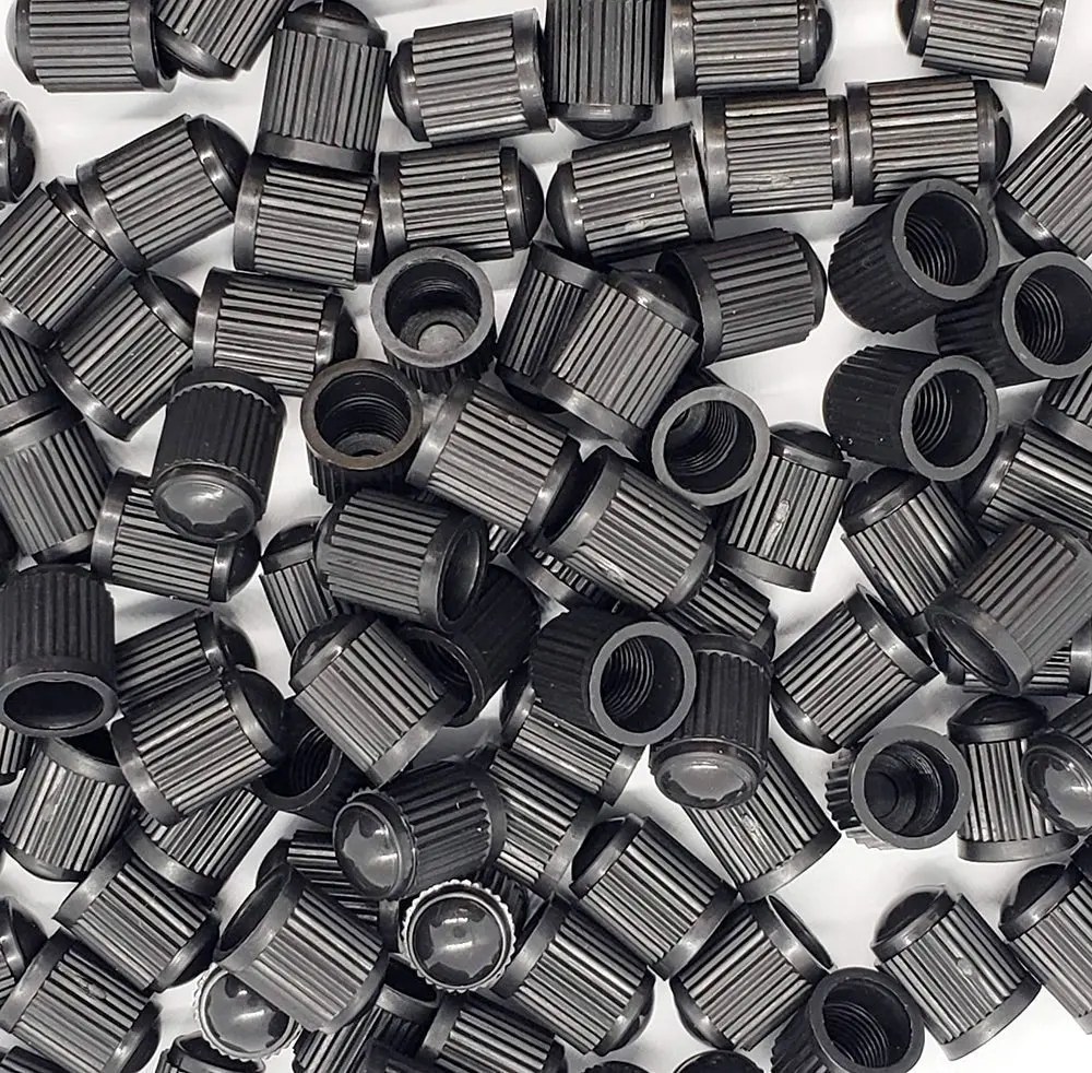 Black Tire Valve Caps (Style 1) - Plastic - Sets Of 10, 25, 50 Or 100 - Universal, Fits All Vehicles 1