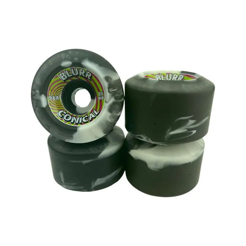 Blurr 60Mm 96A  Re-Issue Swirl Conical Black/White Skateboard Wheels 4Pk 1