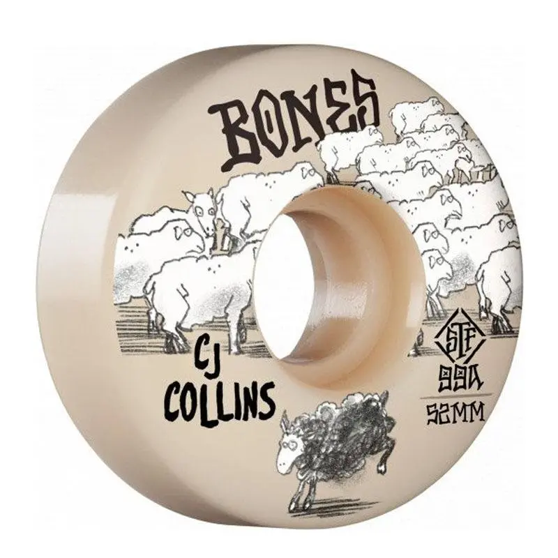 Bones 52Mm 99A Pro Stf Collins Black Sheep V3 Slim Skateboard Wheels 4Pk 1