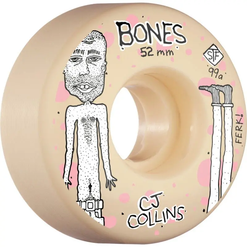 Bones 52Mm  99A Pro Stf Collins Ferk V3 Slim Skateboard Wheels 4Pk 1