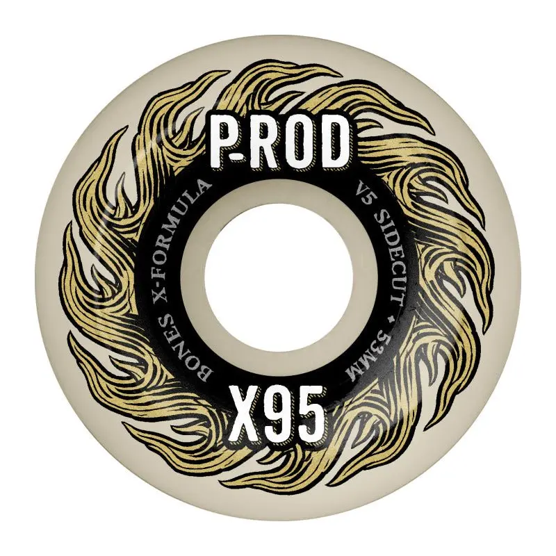 Bones 53Mm 95A X-Formula P-Rod Pro V5 Sidecut Skateboard Wheels  4Pk 1