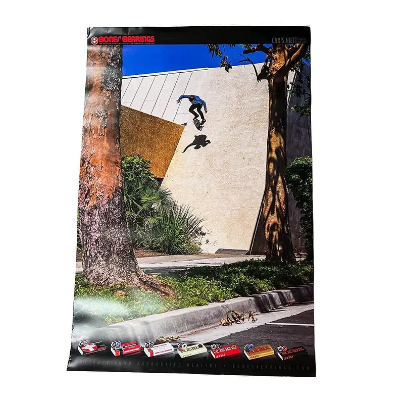 Bones Bearings 24" X 36" Chris Hiett Kick Flip Into Bank Poster 1
