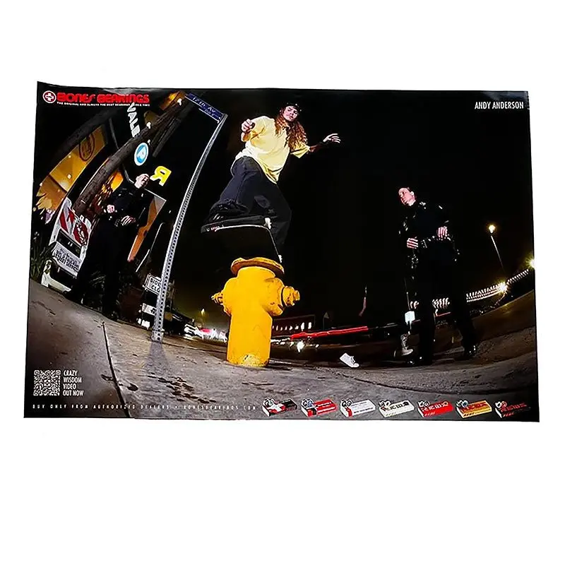 Bones Bearings 36" X 24" Andy Anderson Fire Hydrant Poster 1