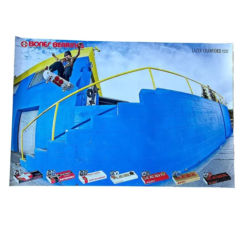 Bones Bearings 36" X 24" Lazer Crawford Kickflip Fs Blunt Poster 1