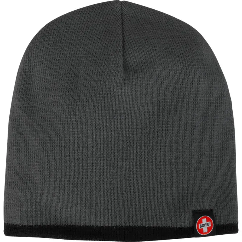 Bones Bearings Swiss Tag Knit Charcoal/Black Beanie 1