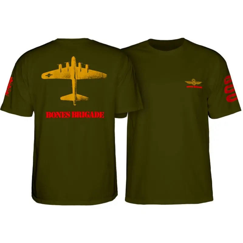 Powell Peralta Bones Brigade Bomber Military Green T-Shirt 1