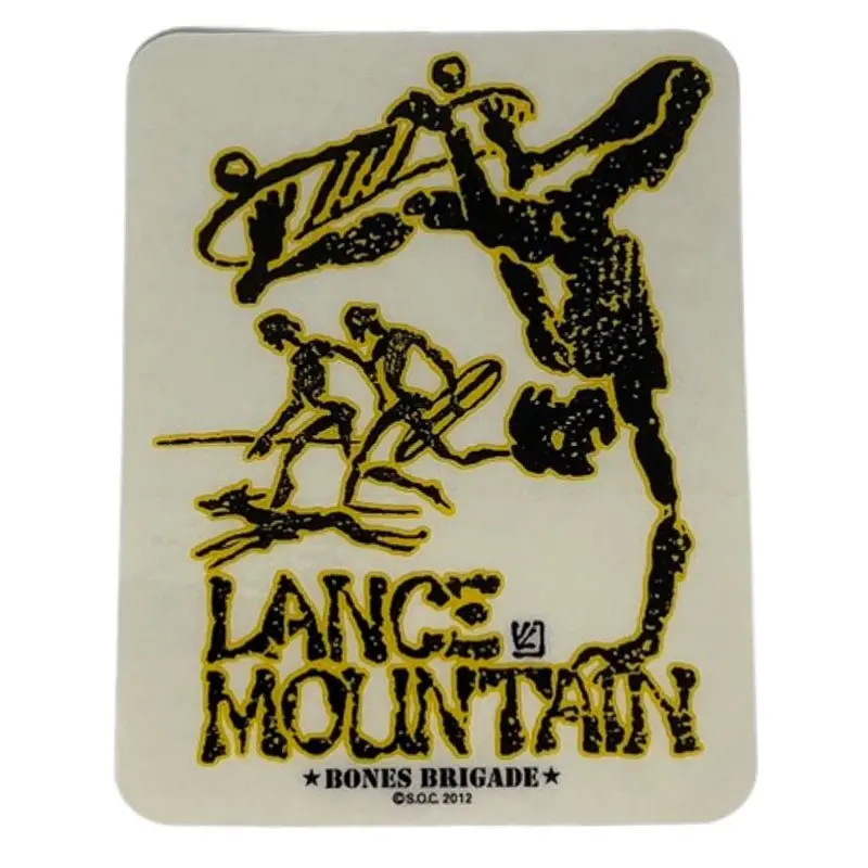 Bones Brigade® Mountain Future Primitive Yellow Sticker 4.5" X 3.5" 1